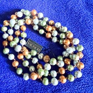 Beautiful luster of multicolor Honora Freshwater Pearl Necklace and earrings set